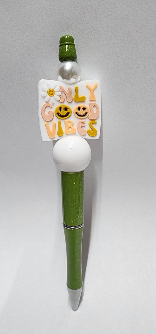 Only Good Vibes Beaded Pen