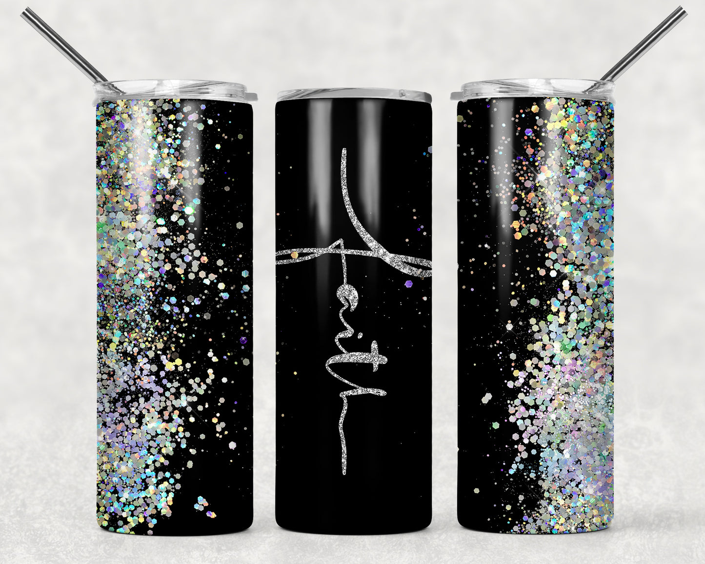 Black/Silver Faith Tumbler