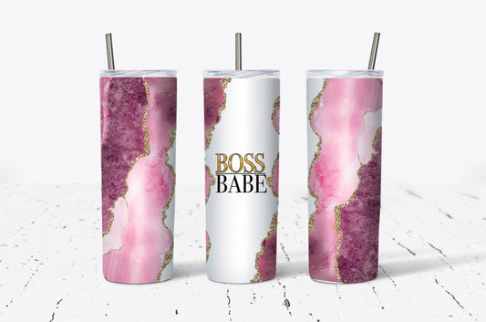 Pink Geode Boss Babe Tumbler