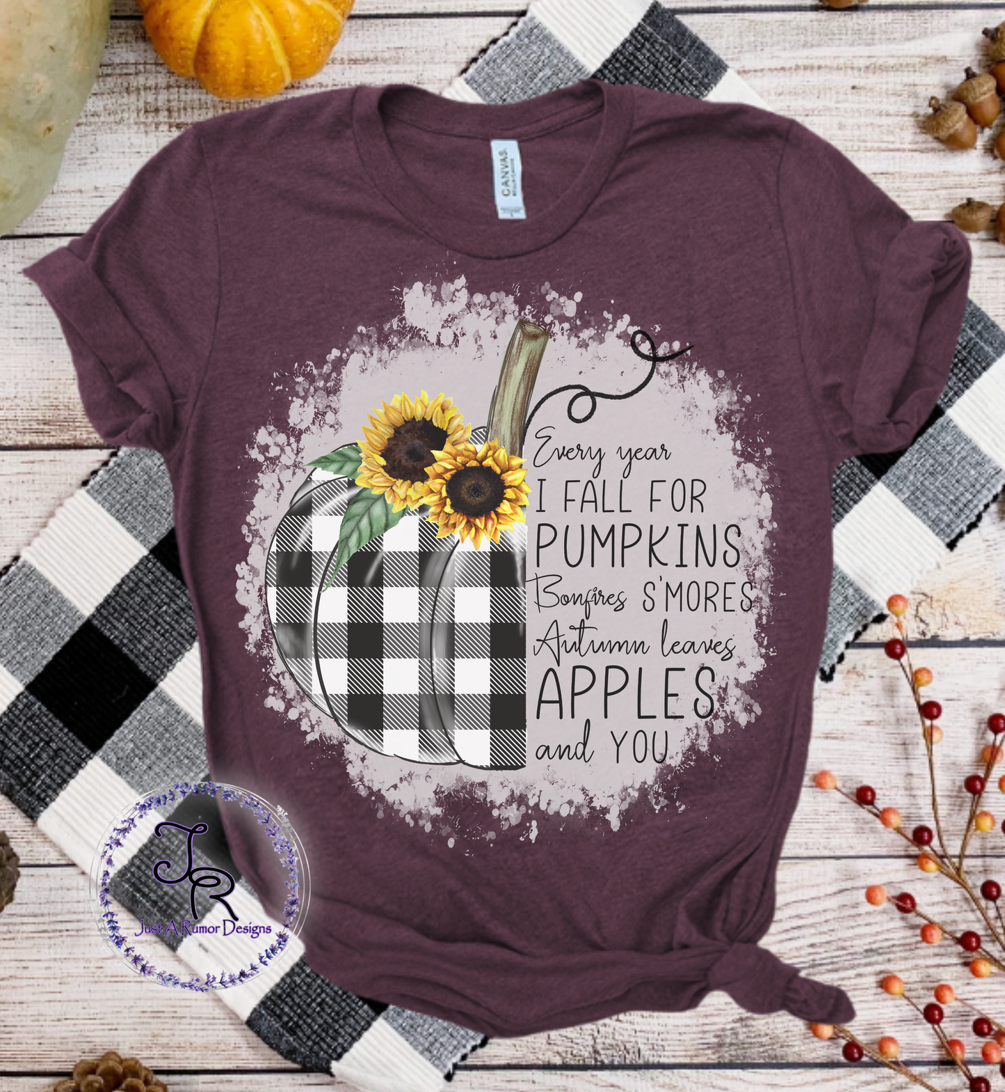 B&W Plaid Pumpkin Shirt