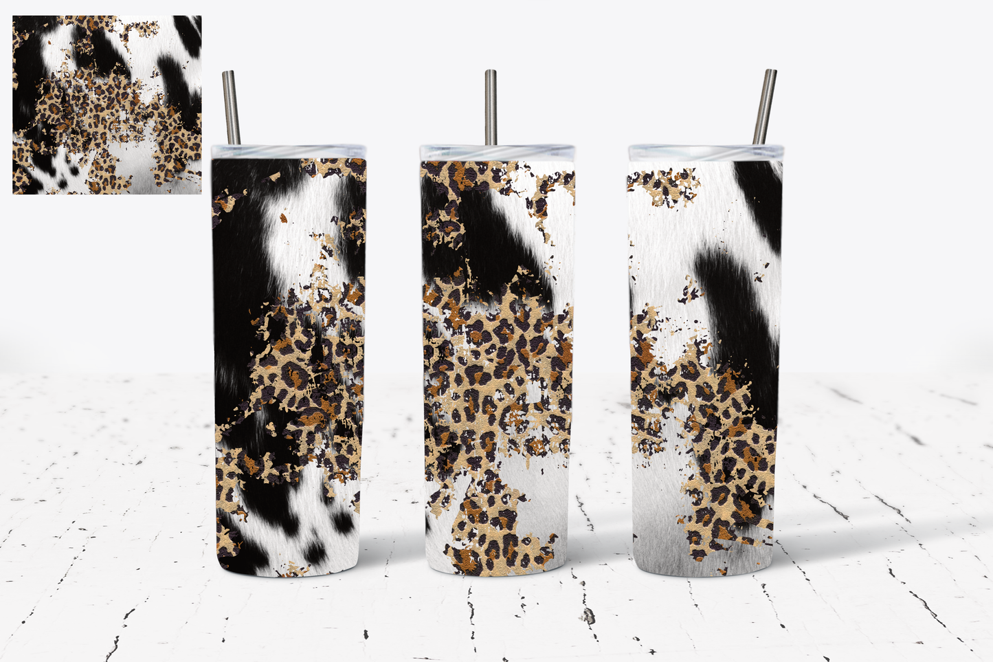 Cow/Leopard Print Tumbler