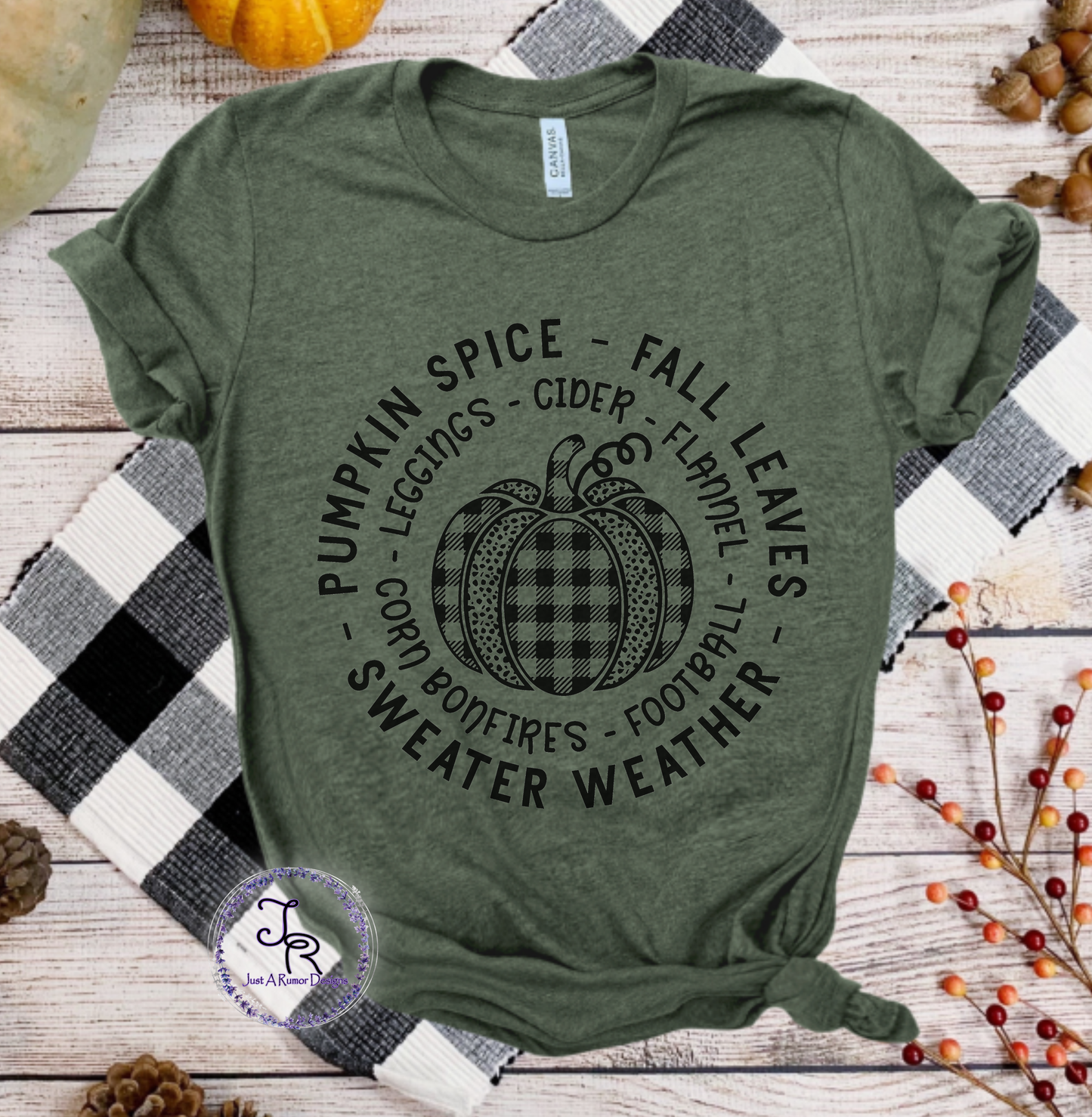 Fall Plaid Pumpkin Shirt