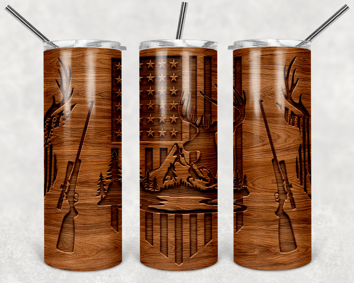 Wood Deer Tumbler