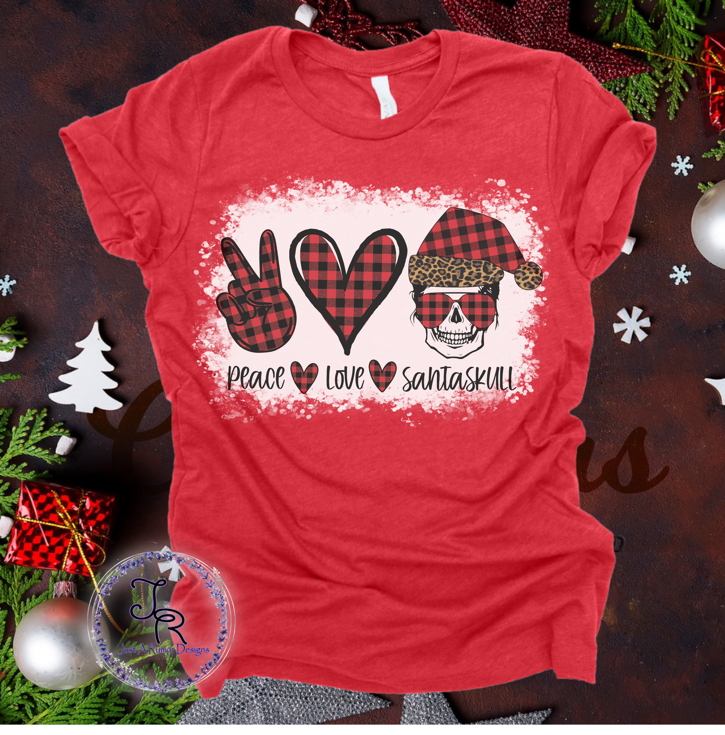 Peace Love Santa Skull Shirt