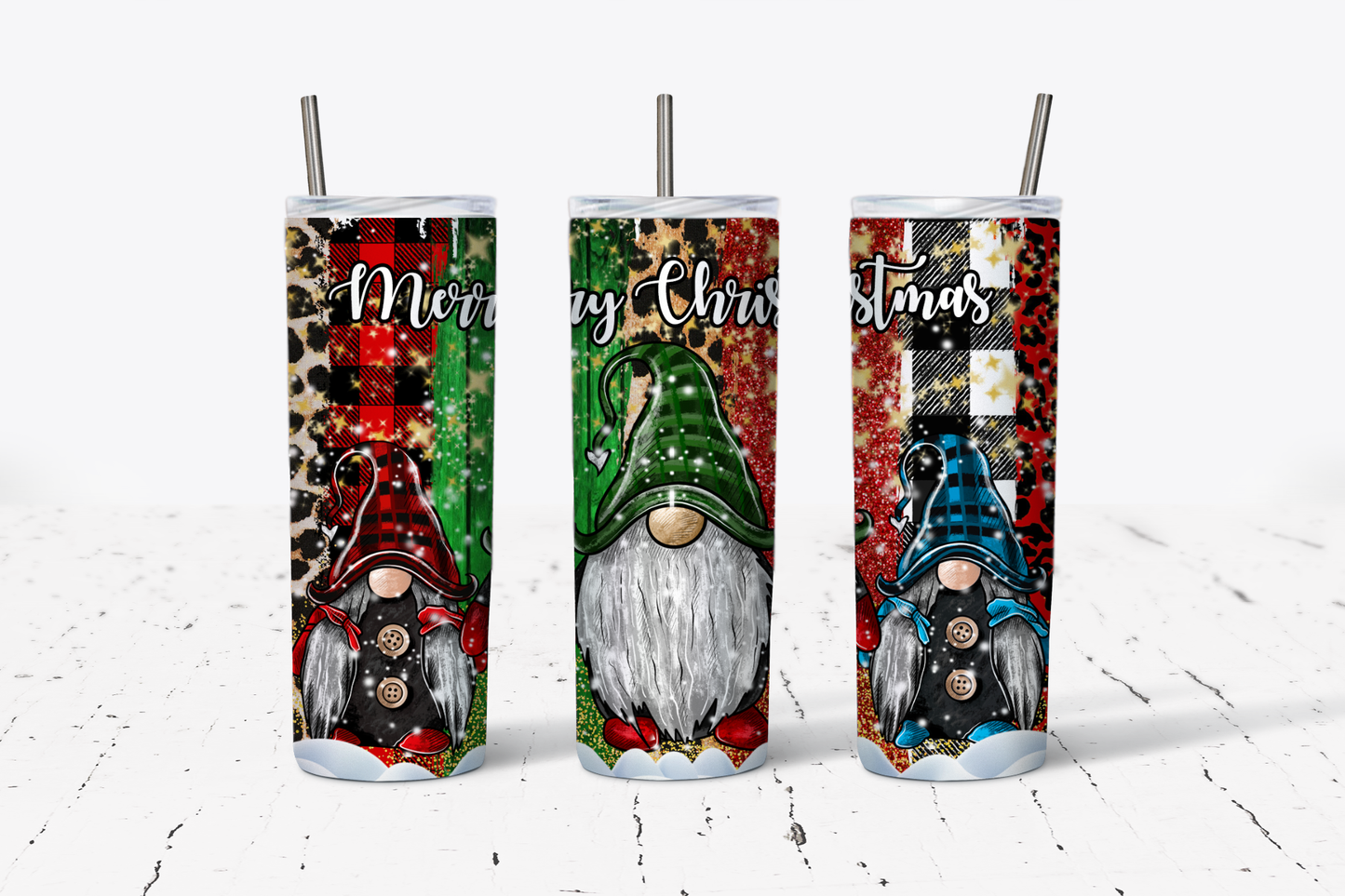 Merry Christmas Gnomes Tumbler