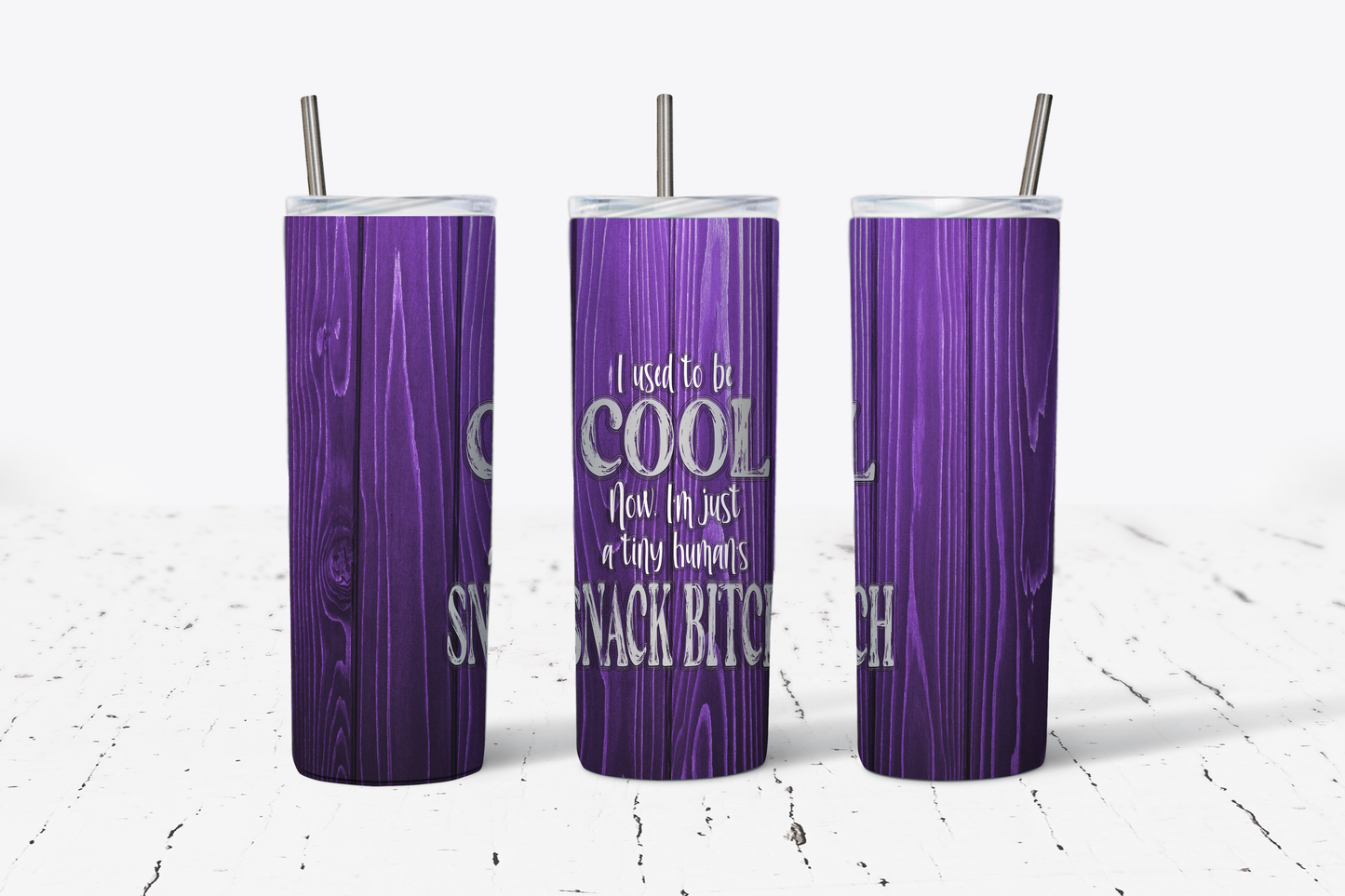 Purple Wood Snack Bitch Tumbler