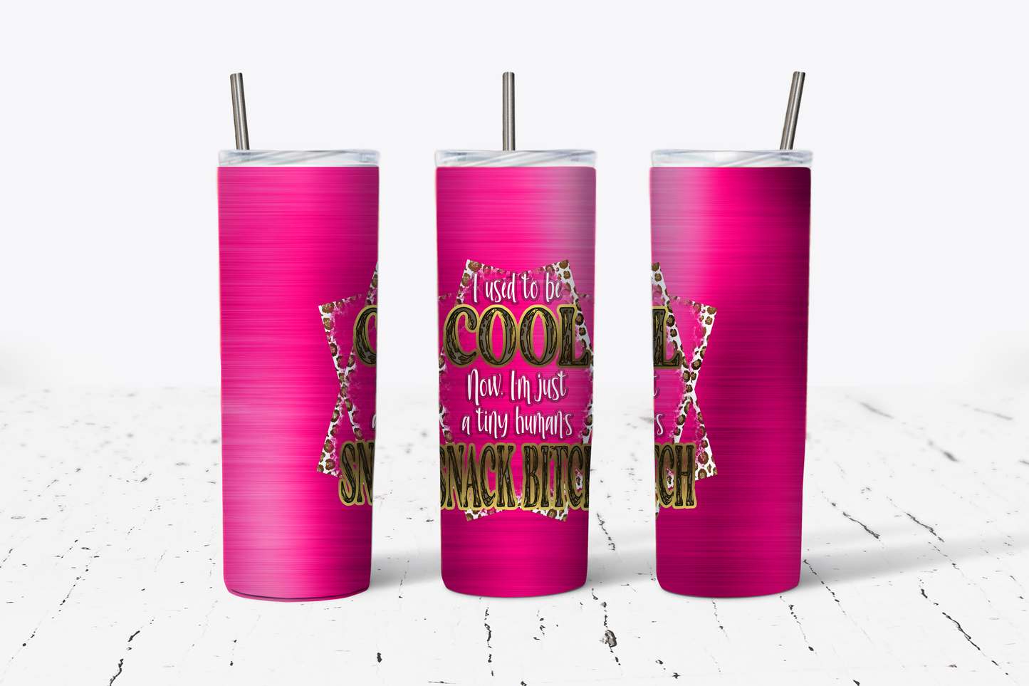 Pink Leopard Snack Bitch Tumbler