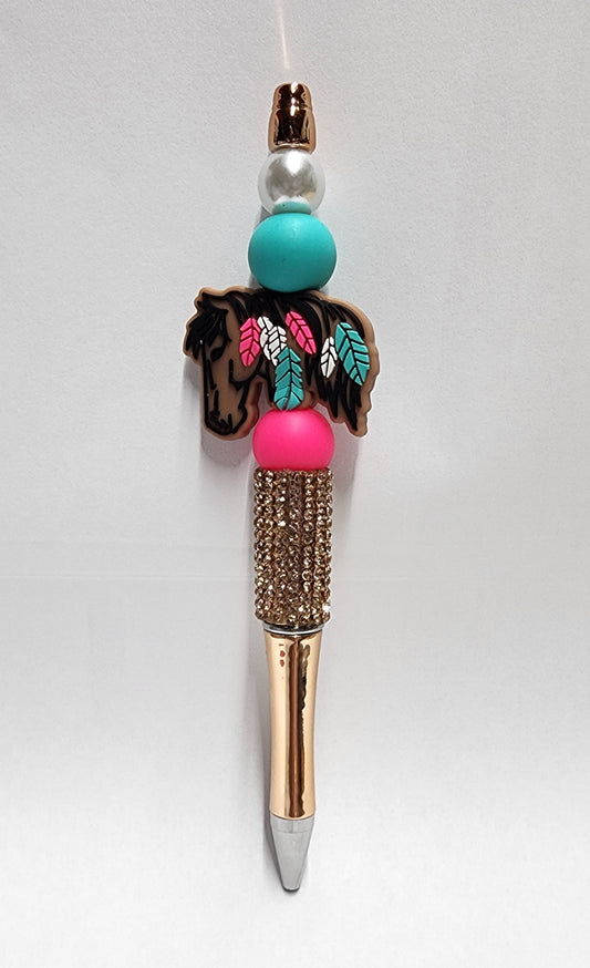 Feather Horse Beaded Pen