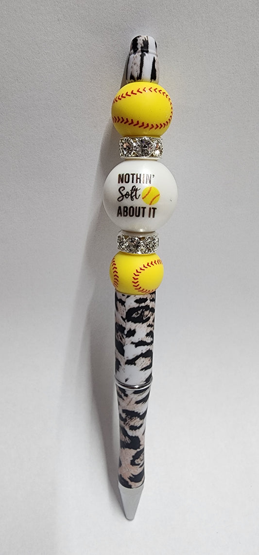 Softball (Round) Beaded Pen