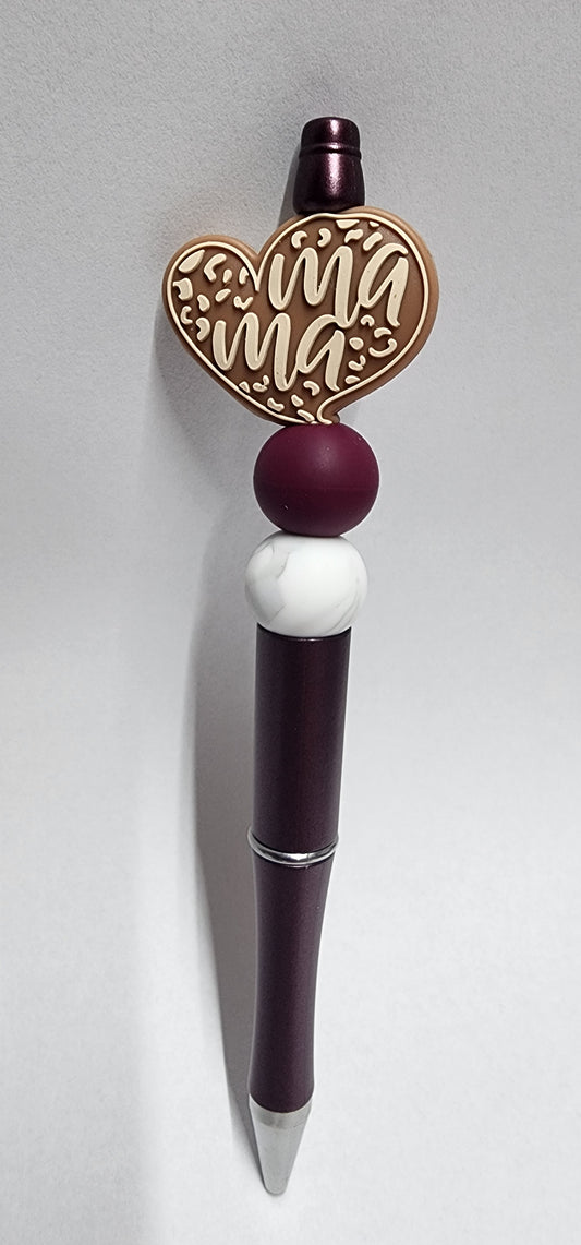 Mama Heart Beaded Pen