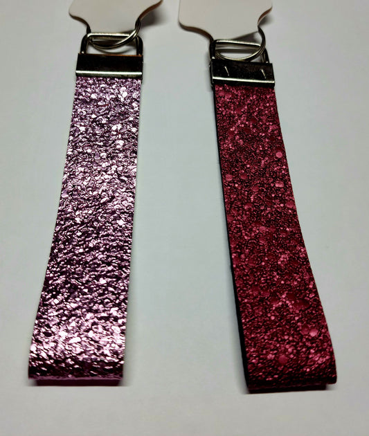 Metallic Faux Glitter Keychains