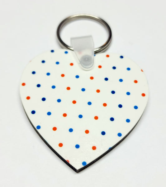 Polka Dot Heart Keychain