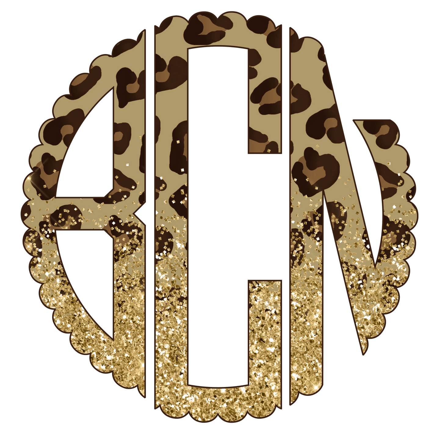 Gold Leopard Monogram Bundle