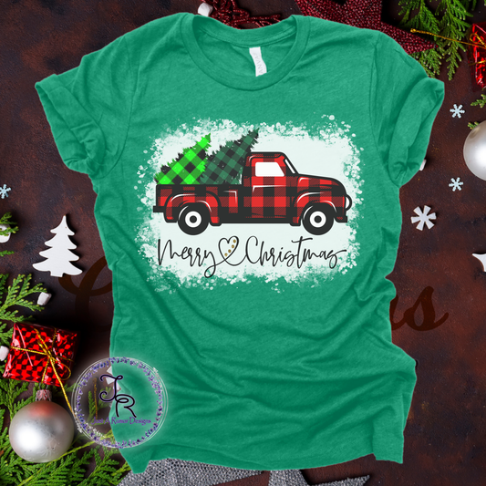Merry Christmas Plaid Truck Shirt