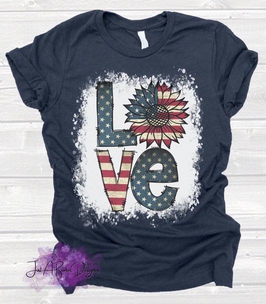 Patriotic Love Sunflower Shirt