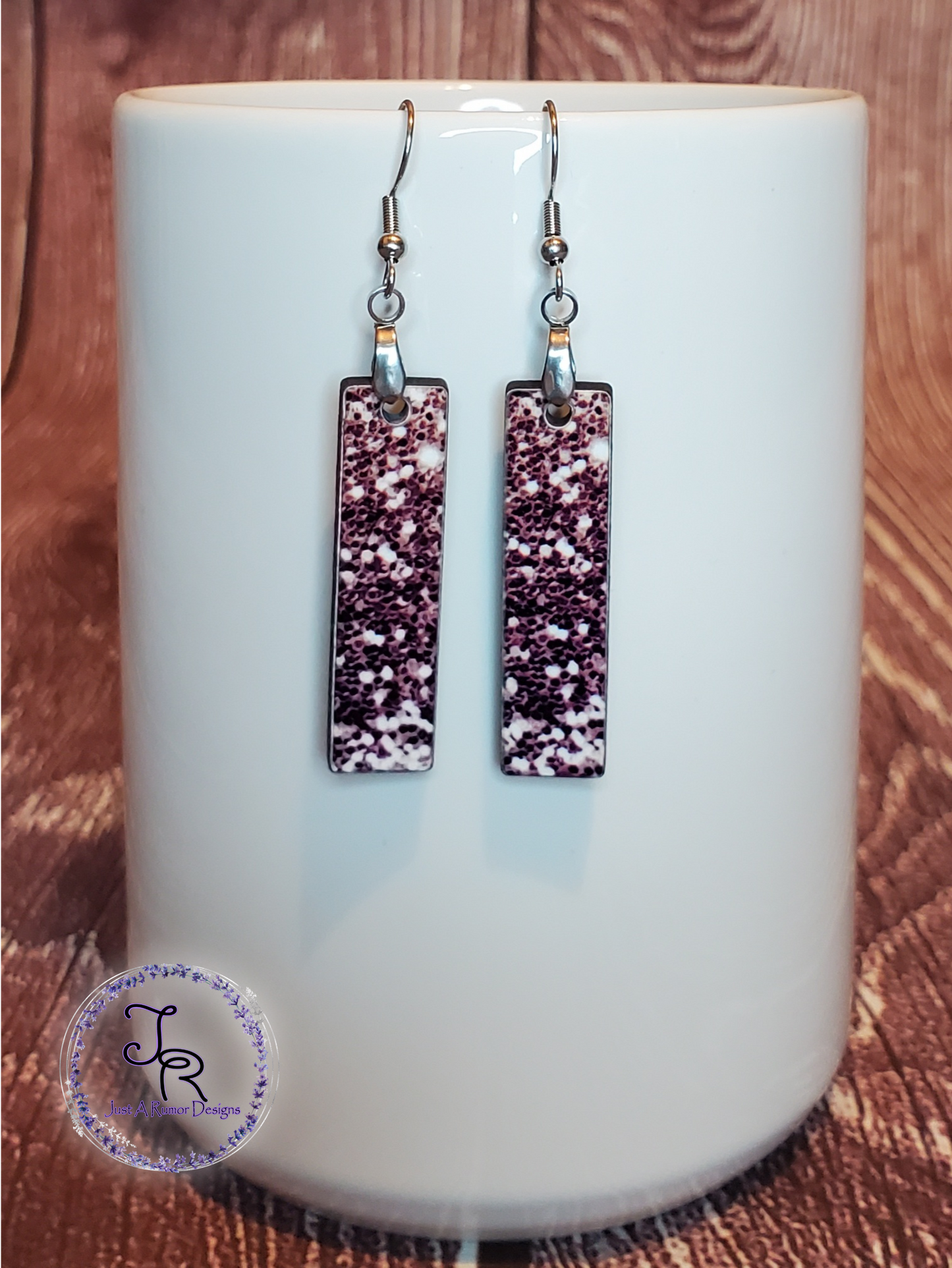 Rose Glitter Earrings