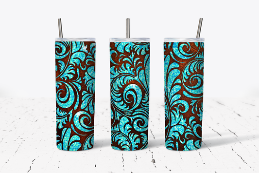 Tooled Leather Tumbler
