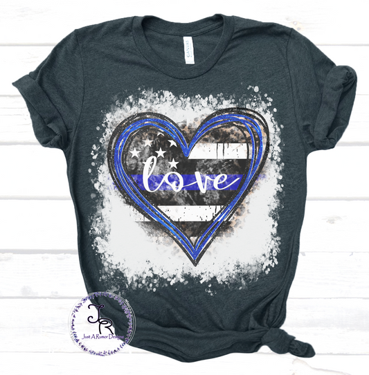 Thin Blue Line Love Heart Shirt