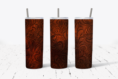 Tooled Leather Tumbler