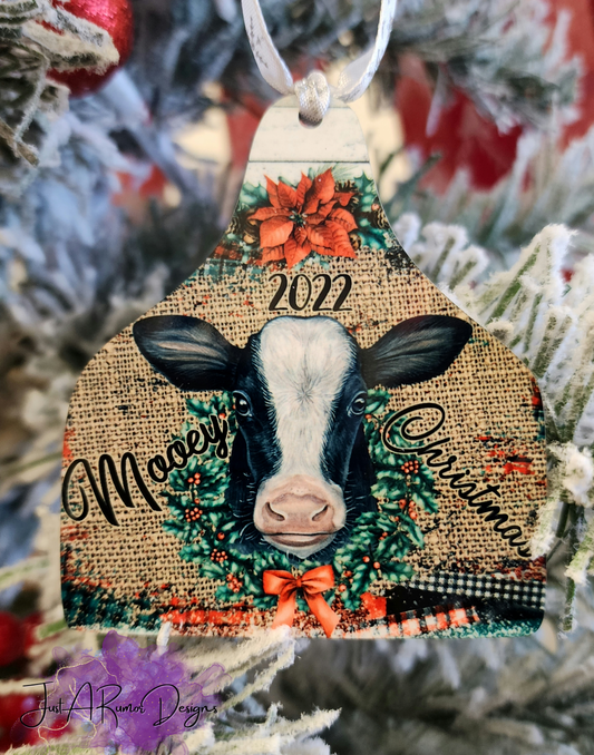 Mooey Cow Tag Ornament
