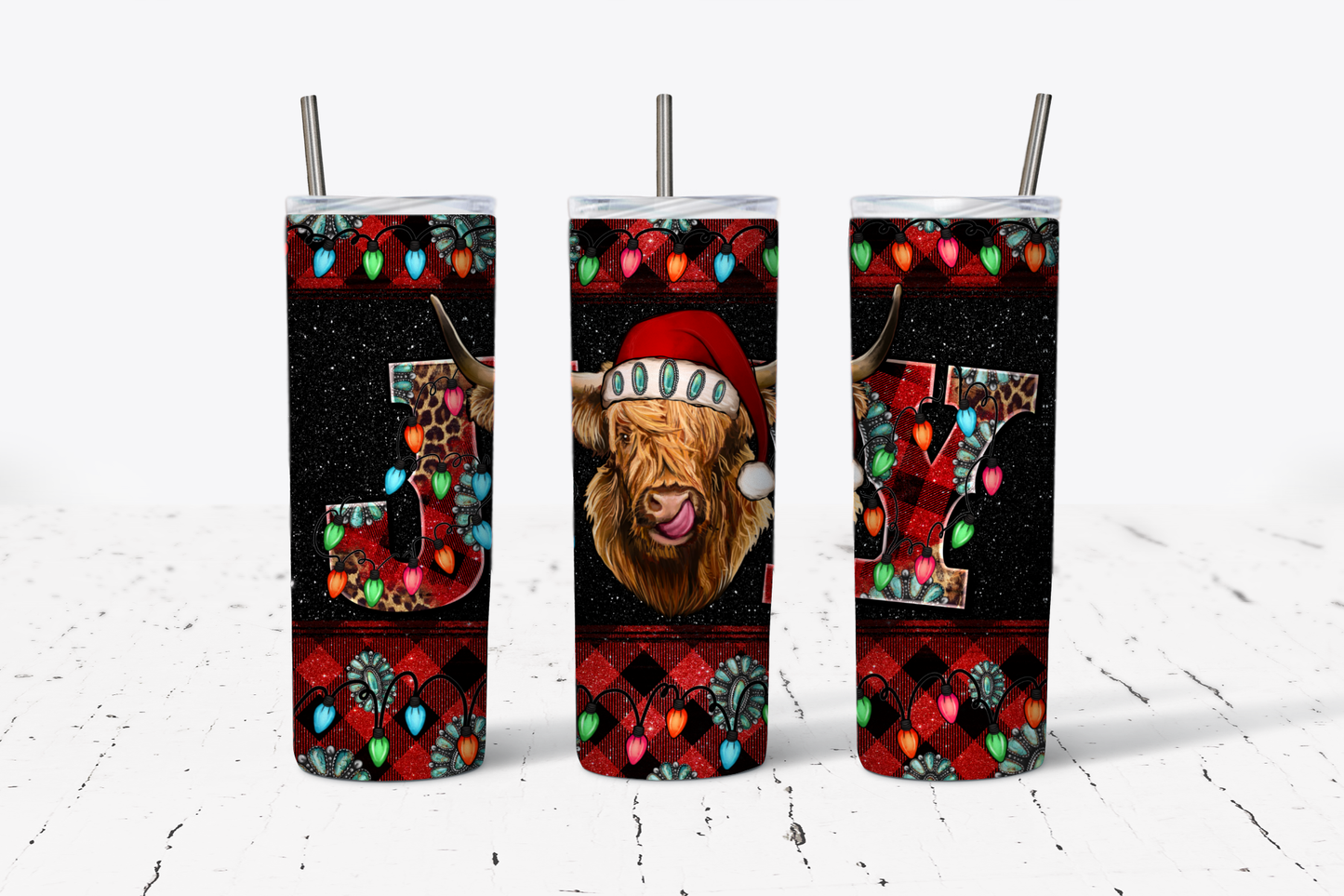 Christmas Cow Tumbler