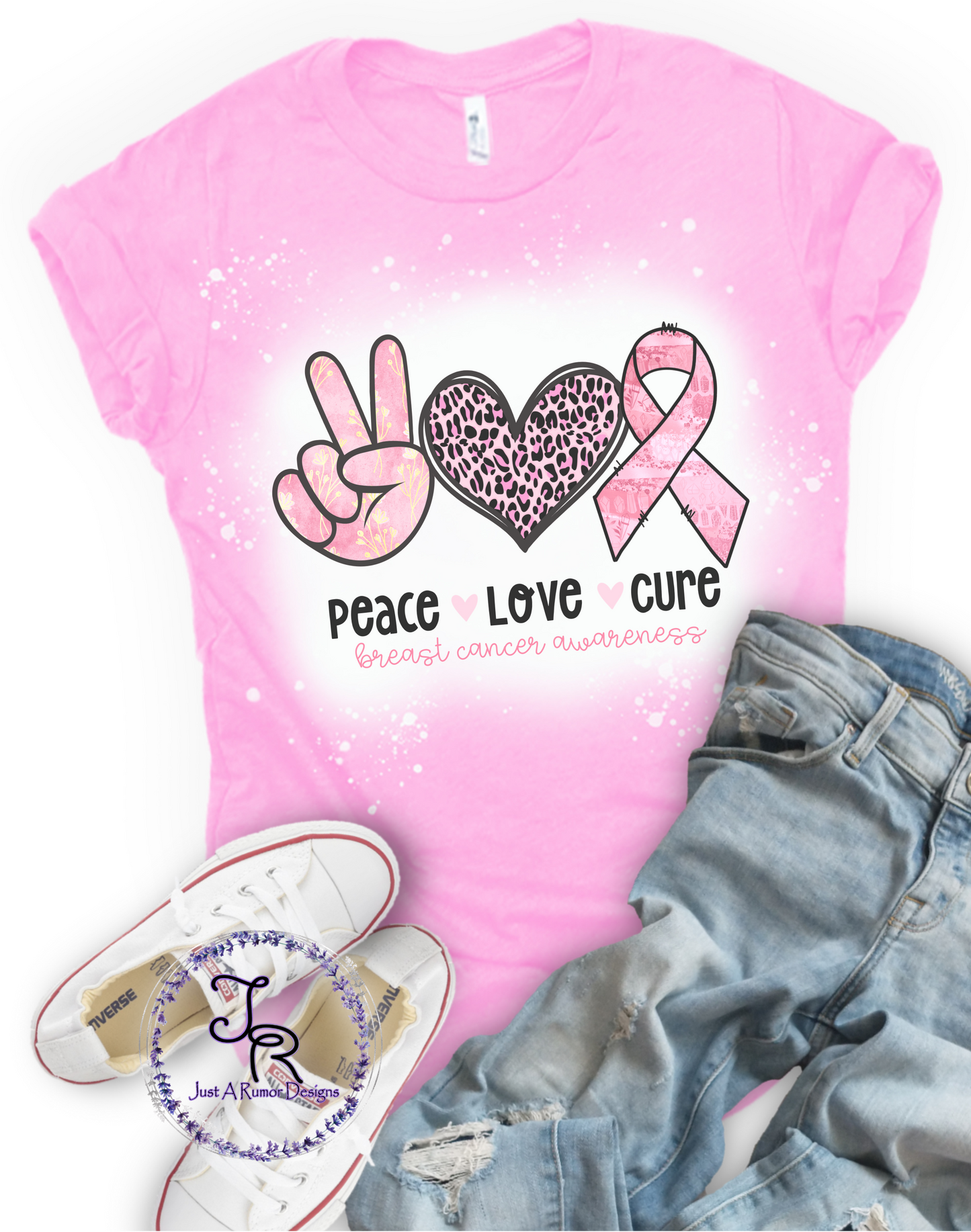 Peace Love Cure Breast Cancer Shirt
