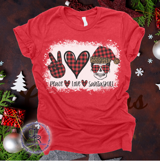 Peace Love Santa Skull Shirt